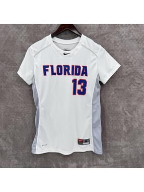 Florida Gators Jersey Womens Medium White NCAA Softball Nike Dri Fit 13